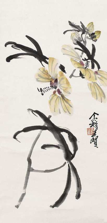 王个簃 花卉 立轴